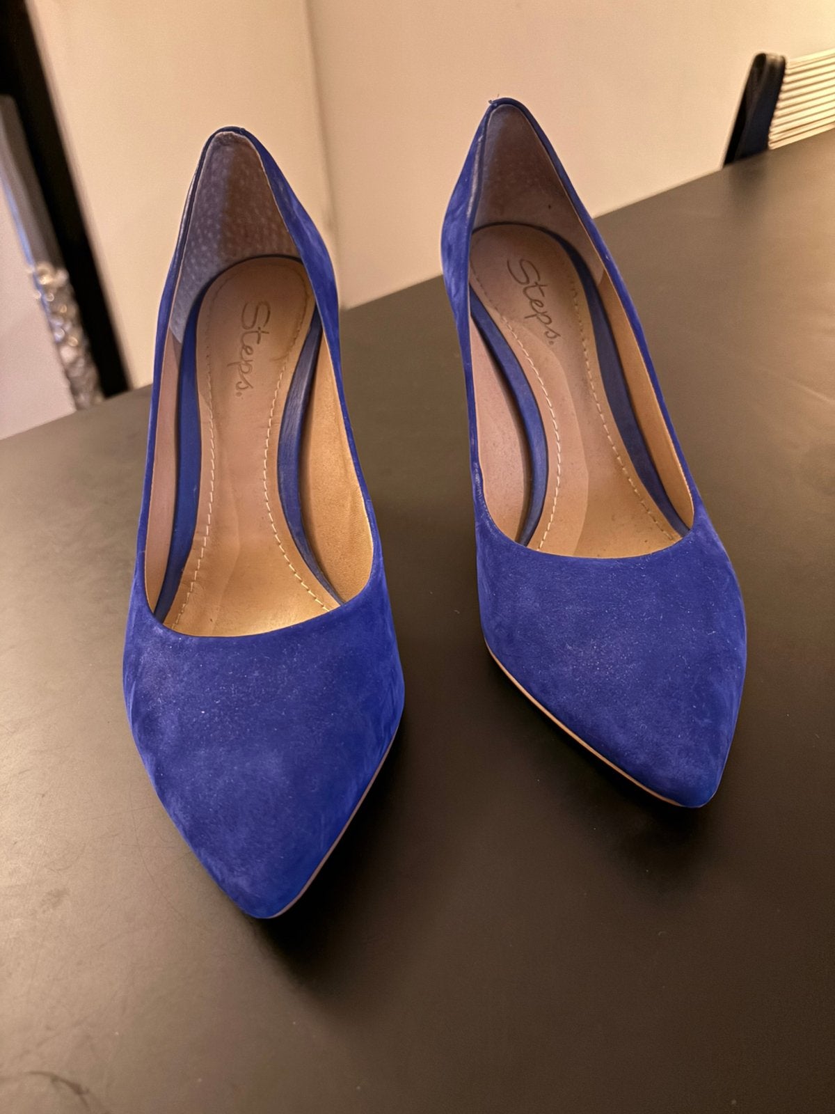 Pumps blauw suede maat 41, Ophalen of Verzenden, Gedragen, Blauw