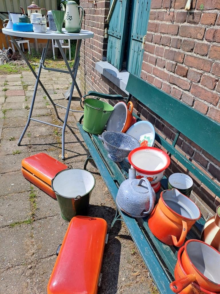 Vintage Emaille Keukengerei Collectie, Antiek en Kunst, Antiek | Emaille, Ophalen of Verzenden