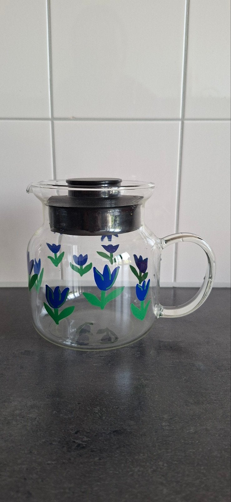 vintage theepot, Vintage, Ophalen of Verzenden, Theepot, Glas