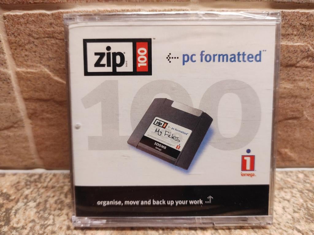 ZIP 100 MB. PC formatted. Nieuw, nog in verpakking, Ophalen of Verzenden, Nieuw, Iomega