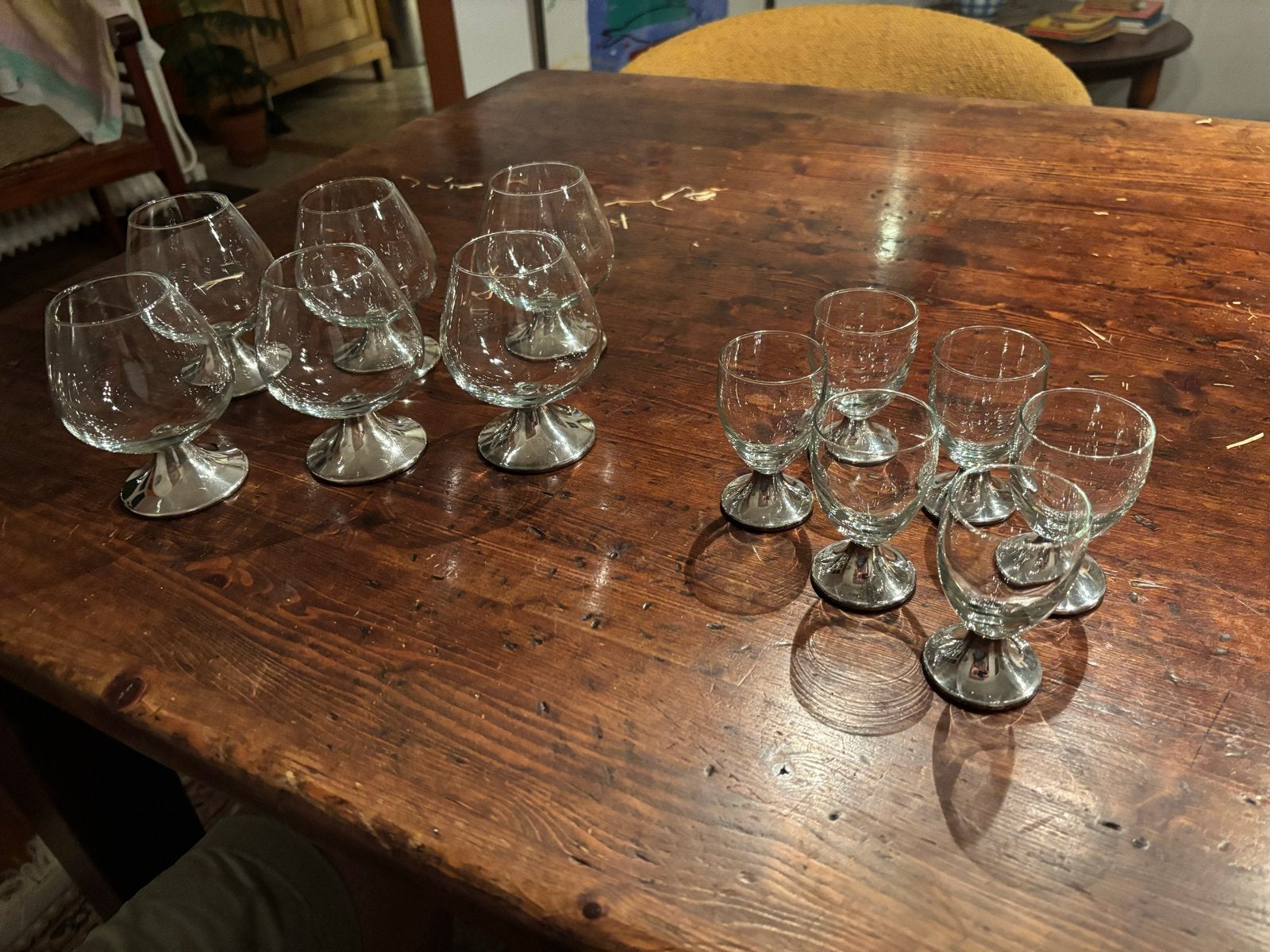 Set van 12 vintage borrelglaasjes en cognacglazen, Antiek en Kunst, Ophalen of Verzenden