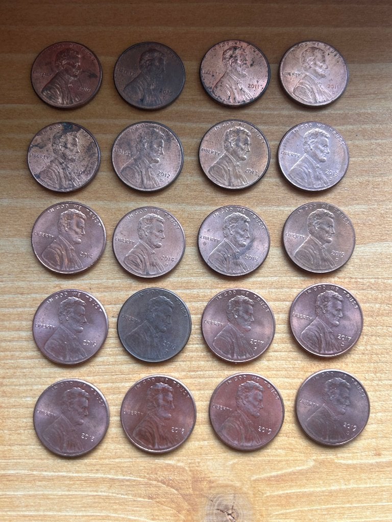 Complete set Amerikaanse pennies 2000 - 2009 uitgezonderd S, Ophalen of Verzenden, Noord-Amerika