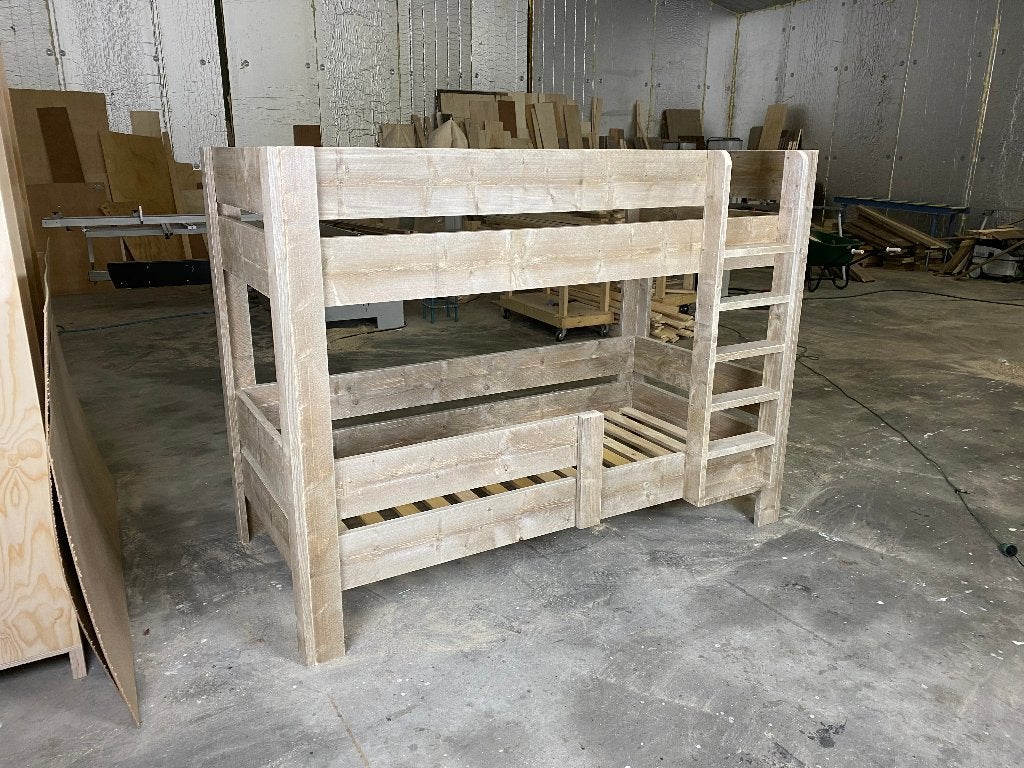 Steigerhouten stapelbed op maat Diverse maten & kleuren, Huis en Inrichting, Slaapkamer | Stapelbedden en Hoogslapers, 90 cm, 160 tot 180 cm