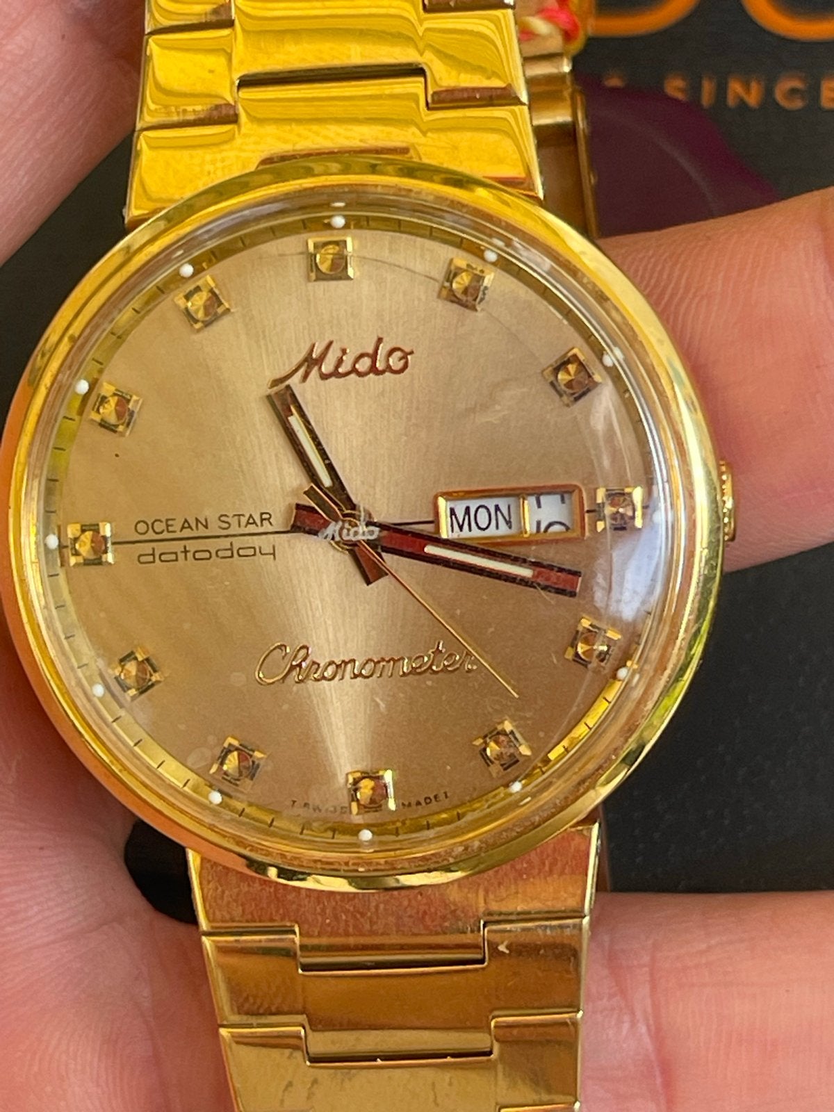 Mido Ocean Star Datoday Chronometer Polshorloge, Overige merken, Staal, Mido, Polshorloge