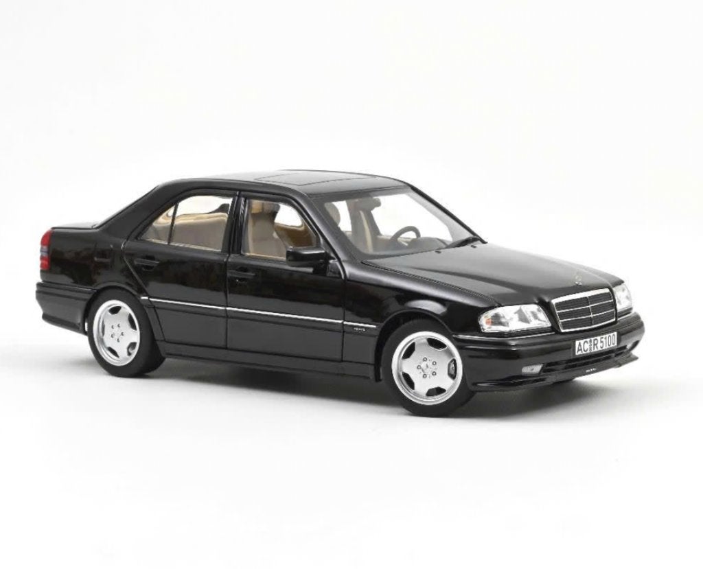 Mercedes Benz C36 AMG 1993 Zwart met 1/18 NOREV ref. 183381, Hobby en Vrije tijd, Verzenden, Nieuw, Auto, Norev