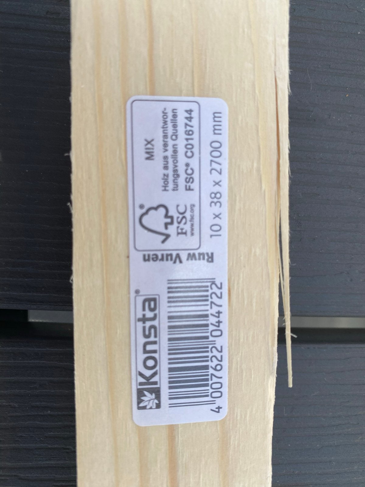 16 deklatjes ruw vuren 10x38x2700 mm, Doe-het-zelf en Verbouw, Hout en Planken, Ophalen, Minder dan 25 mm, Nieuw, 250 tot 300 cm