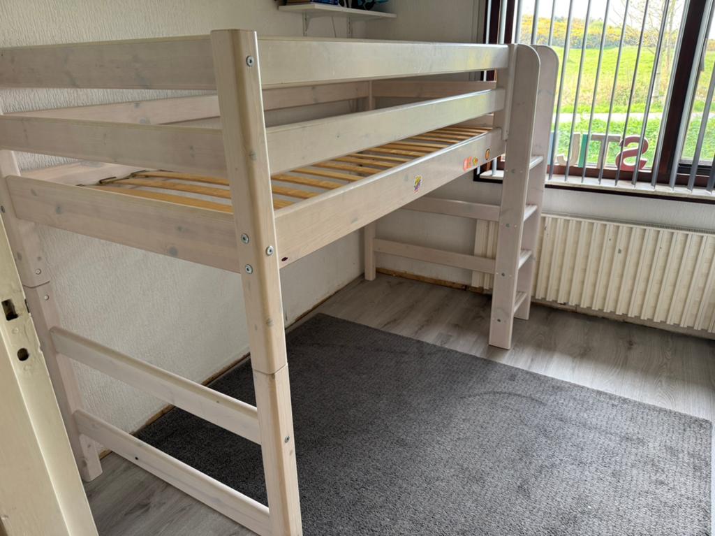 Half hoogslaper Flexa bed, Ophalen, Gebruikt, Eenpersoons, 90 cm