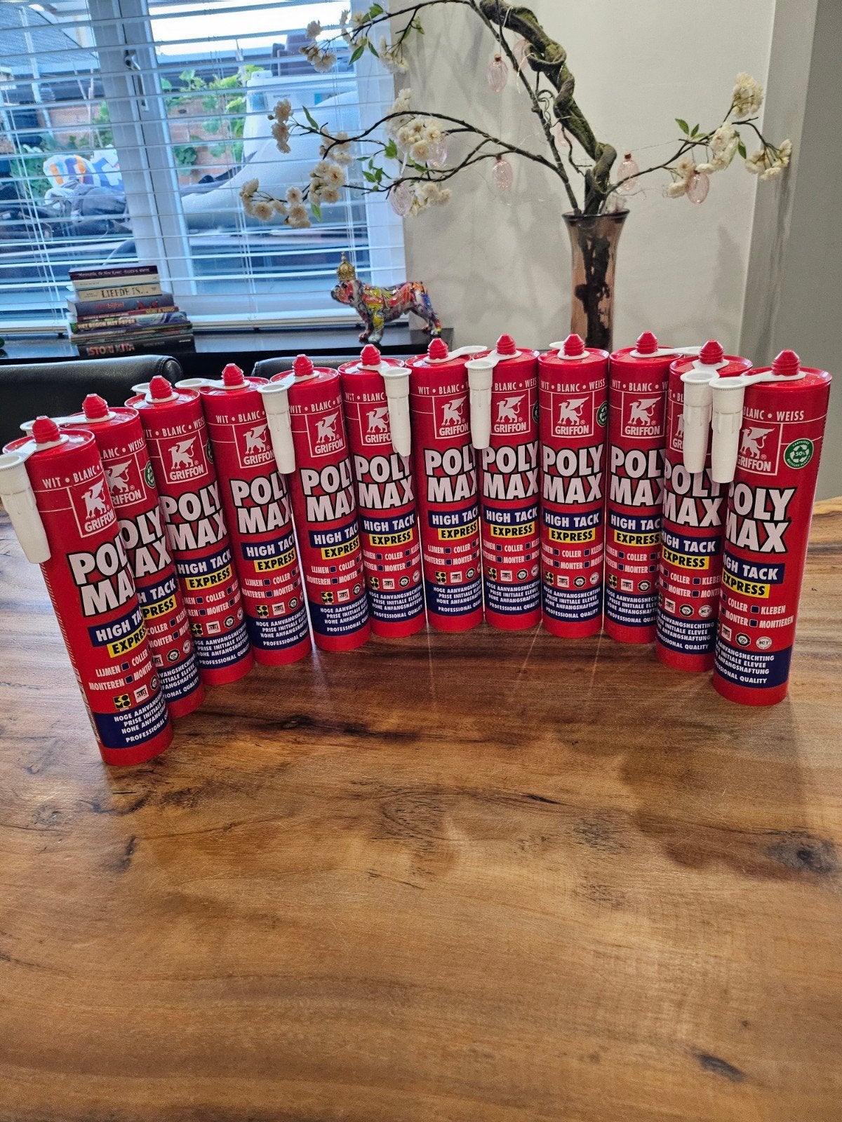 12 Tube's Polymax Hightack Express  best before datum 09/27, Ophalen of Verzenden, Overige materialen, Minder dan 4 cm, 15 m² of meer