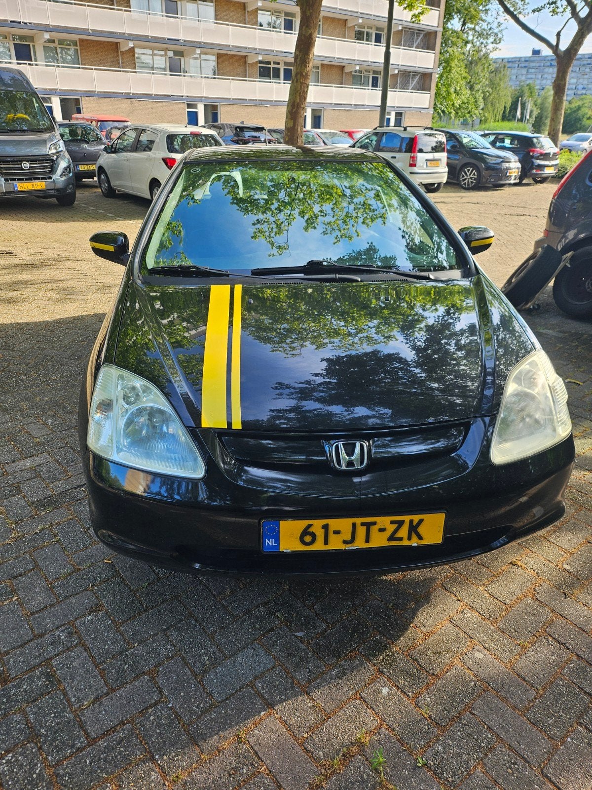 Honda Civic 1.4 I LS 3DR 2002 Zwart, Auto's, Honda, Voorwielaandrijving, 4 cilinders, 1396 cc, Origineel Nederlands