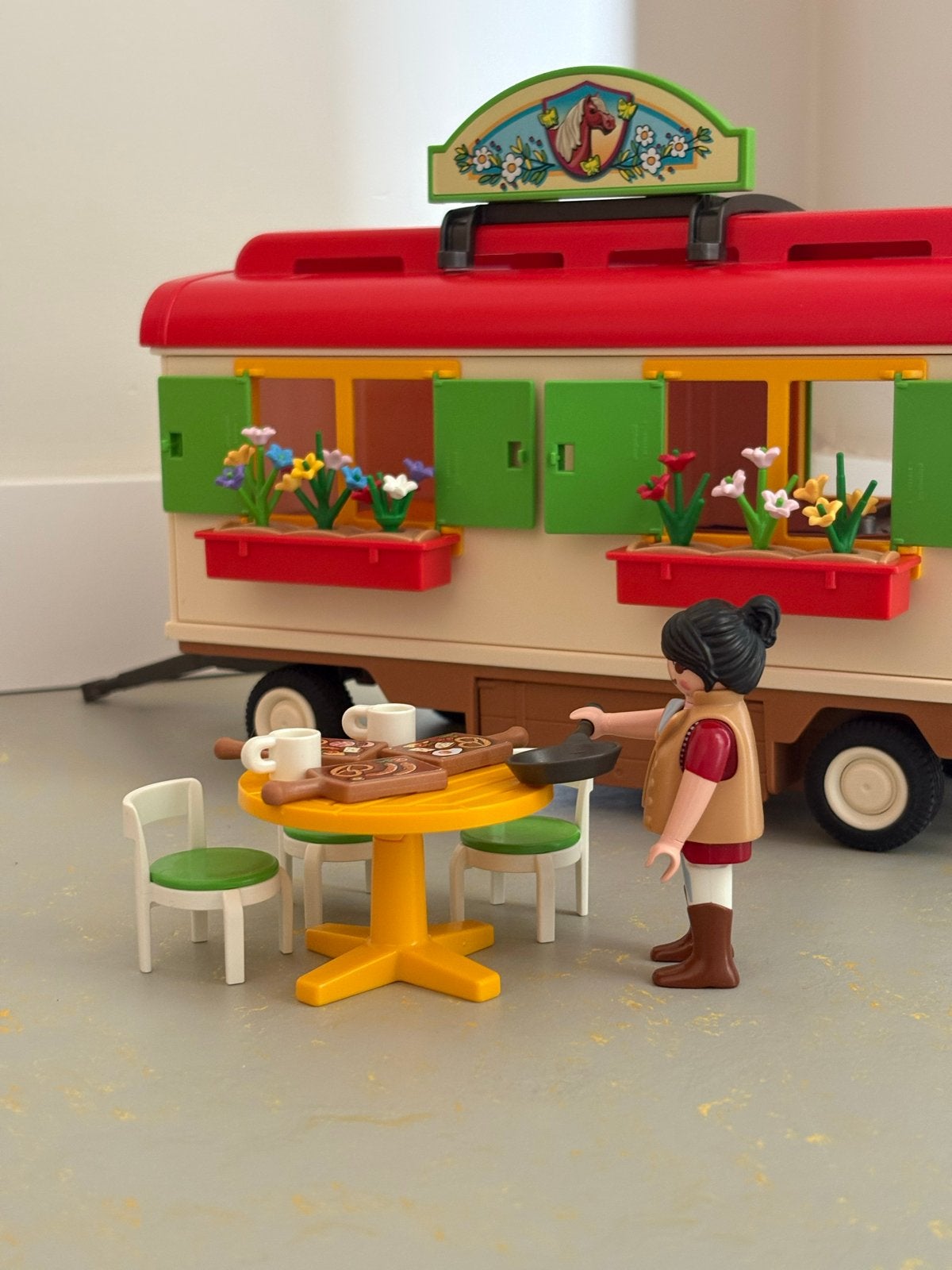 Playmobil Paardenwagen met paarden en figuren, Ophalen, Gebruikt, Complete set, Voertuig