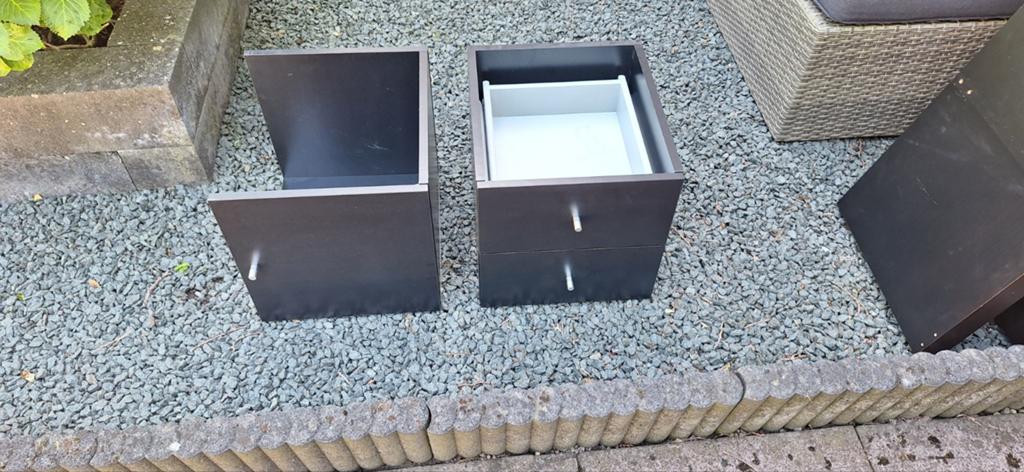 IKEA Kallax/Expedit  ladeblok zwart/bruin. (Deurtje is weg), Ophalen, Gebruikt