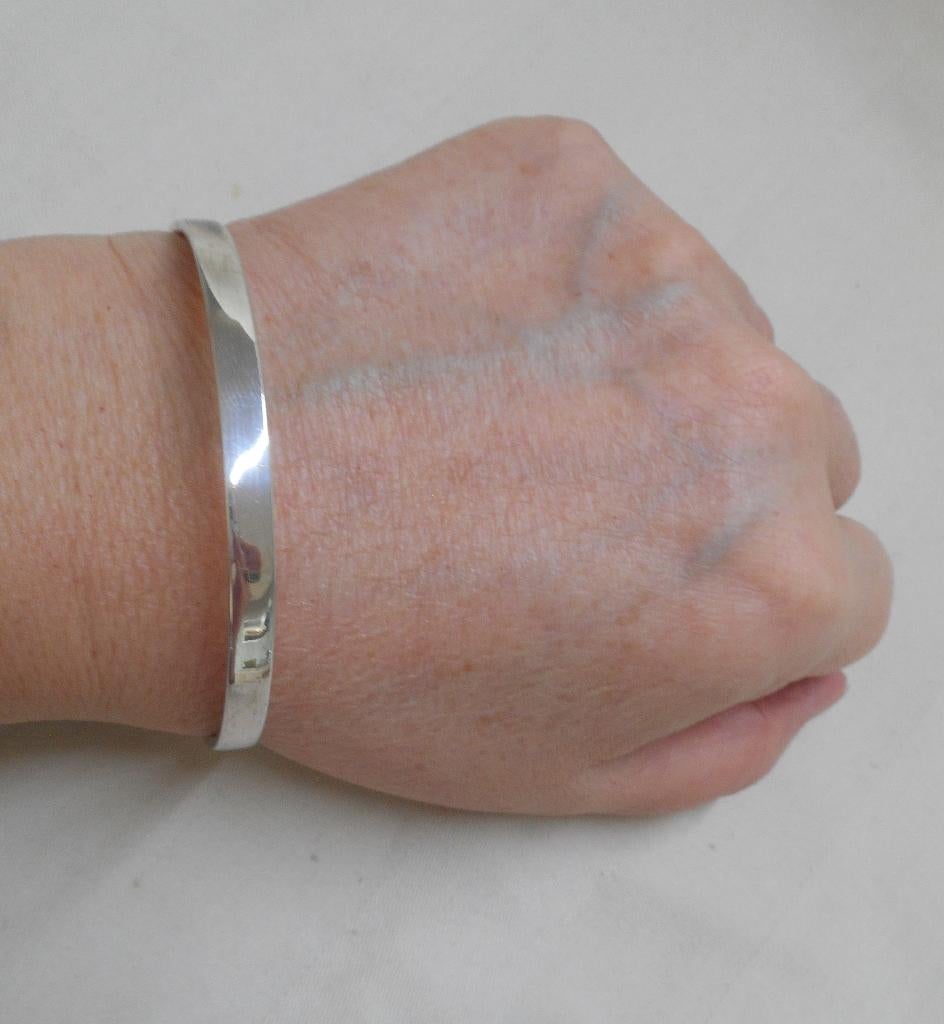 Zilveren vintage slavenarmband nr.1669, Sieraden, Tassen en Uiterlijk, Armbanden, Verzenden, Zo goed als nieuw, Zilver, Zilver