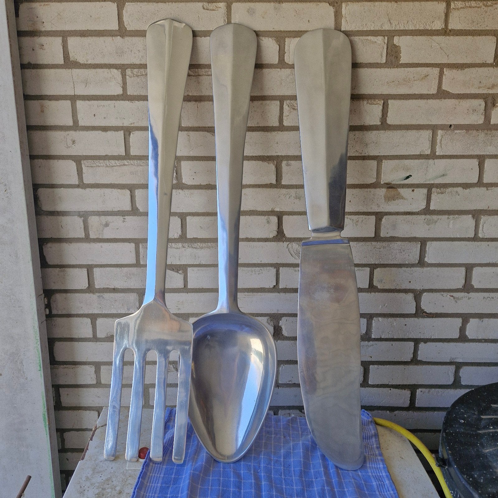 Grote decoratieve vork, lepel en mes set, Ophalen, Overige typen, Metaal, Nieuw