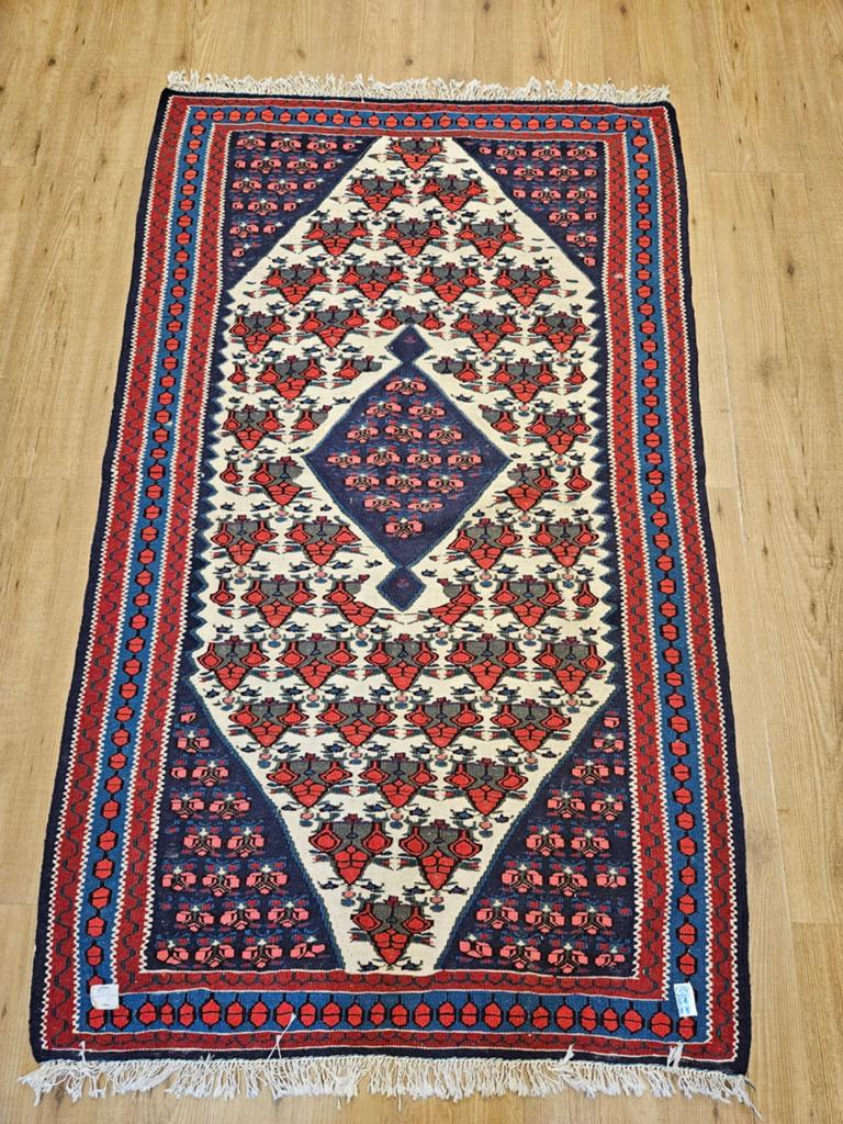 Vintage handgeweven perzische kelim 183x104, Huis en Inrichting, Stoffering | Tapijten en Kleden, Info@SlatsAntiek.nl, Tweedehands