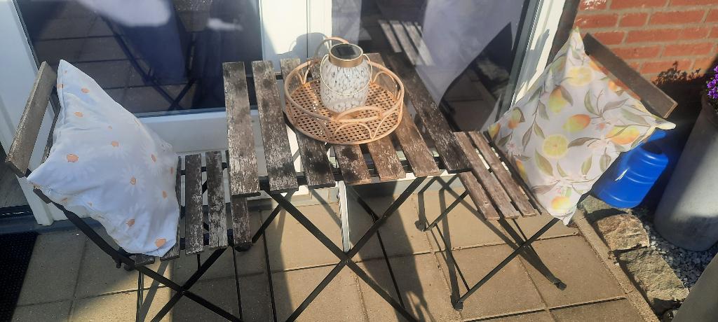 Bistro setje, Gebruikt, Bijzettafel, Tuinset, Hout