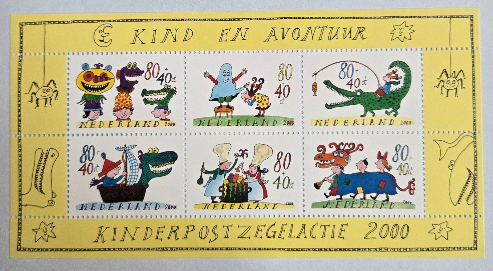 Kinderpostzegelactie 2000 - Kind en Avontuur velletje, Ophalen of Verzenden, Postfris
