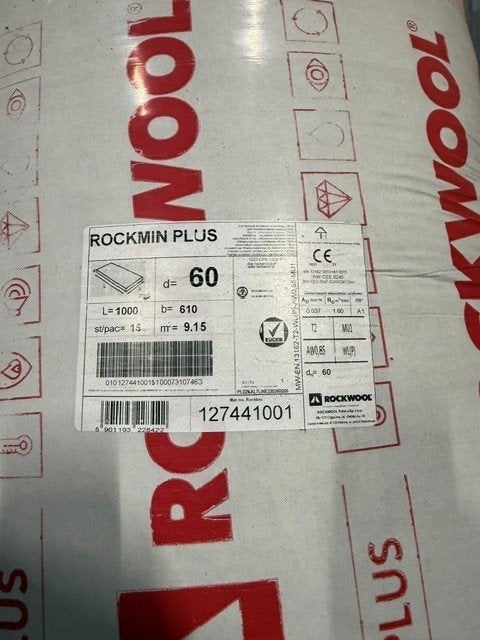 Isolatie rockwool, Ophalen, 4 tot 8 cm, Nieuw, Steenwol