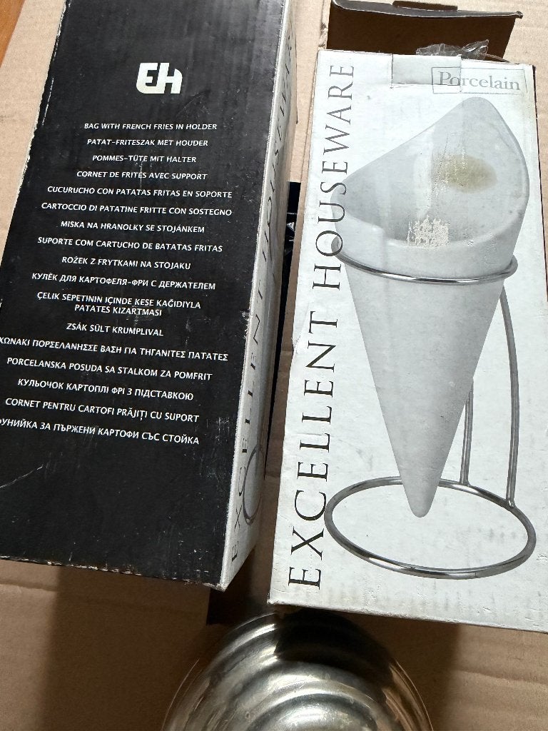 puntzak friet 2x in houder, Ophalen, Overige typen, Nieuw, Wit