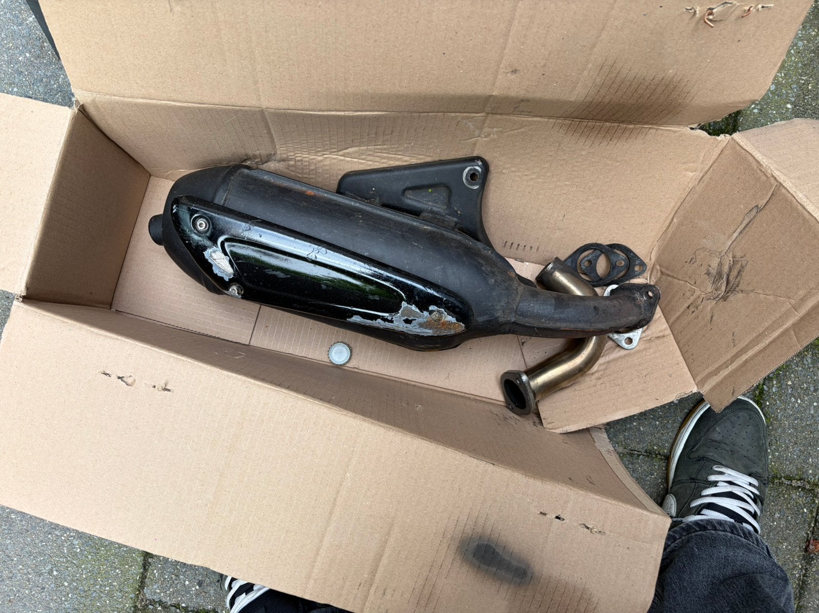 SM02 uitlaat met wat werk, Ophalen of Verzenden, Gebruikt, Uitlaat, Piaggio
