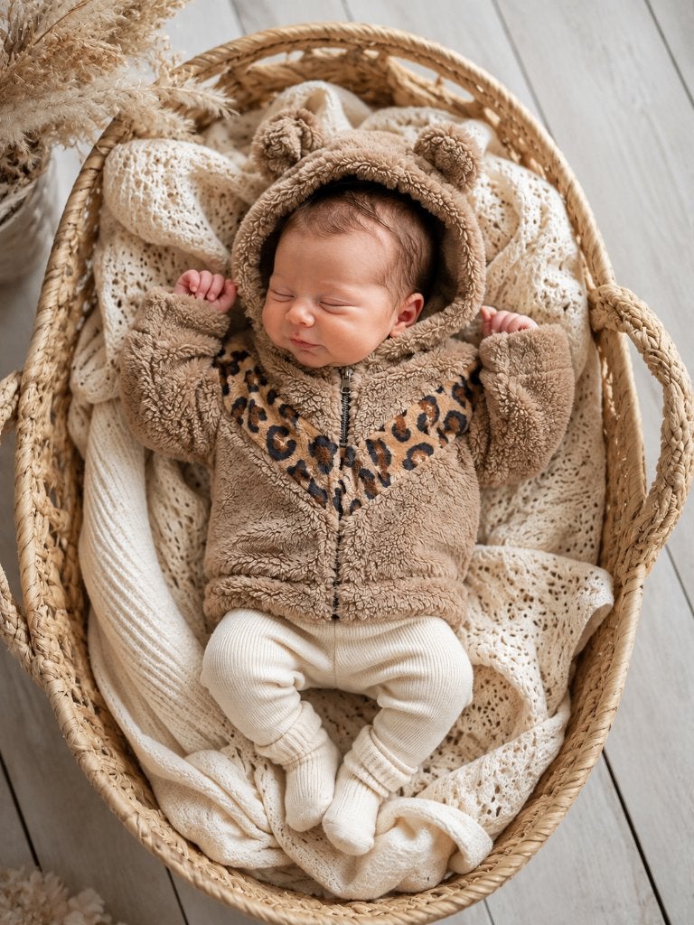 Hoodie Chicaprie bruin teddy maat 56-62 NIEUW, Kinderen en Baby's, Babykleding | Maat 56, SO, Nieuw, Info@juniorcompany.nl, Chicaprie