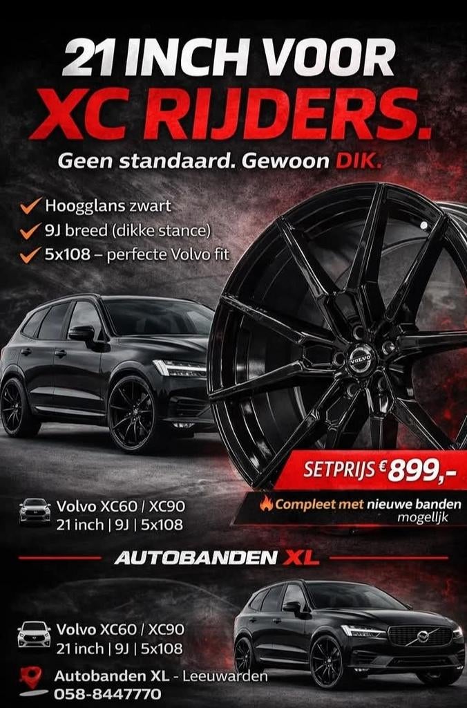 21 Inch Volvo XC 60 XC90 Sportvelgen 5x108, Ophalen of Verzenden, Nieuw, Personenwagen, Velg(en)