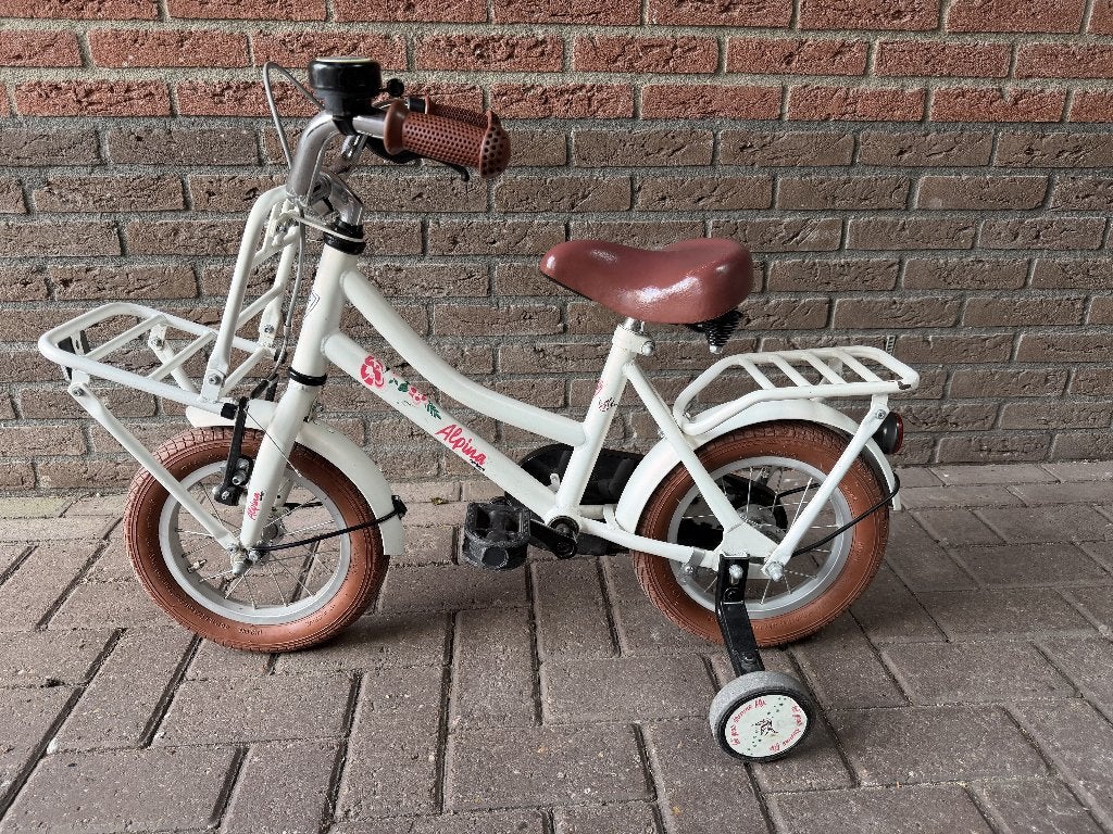 Alpina Cargo 12 inch meisjesfiets – wit – met zijwieltjes, Fietsen en Brommers, Ophalen, Zijwieltjes, Alpina Cargo, Minder dan 16 inch