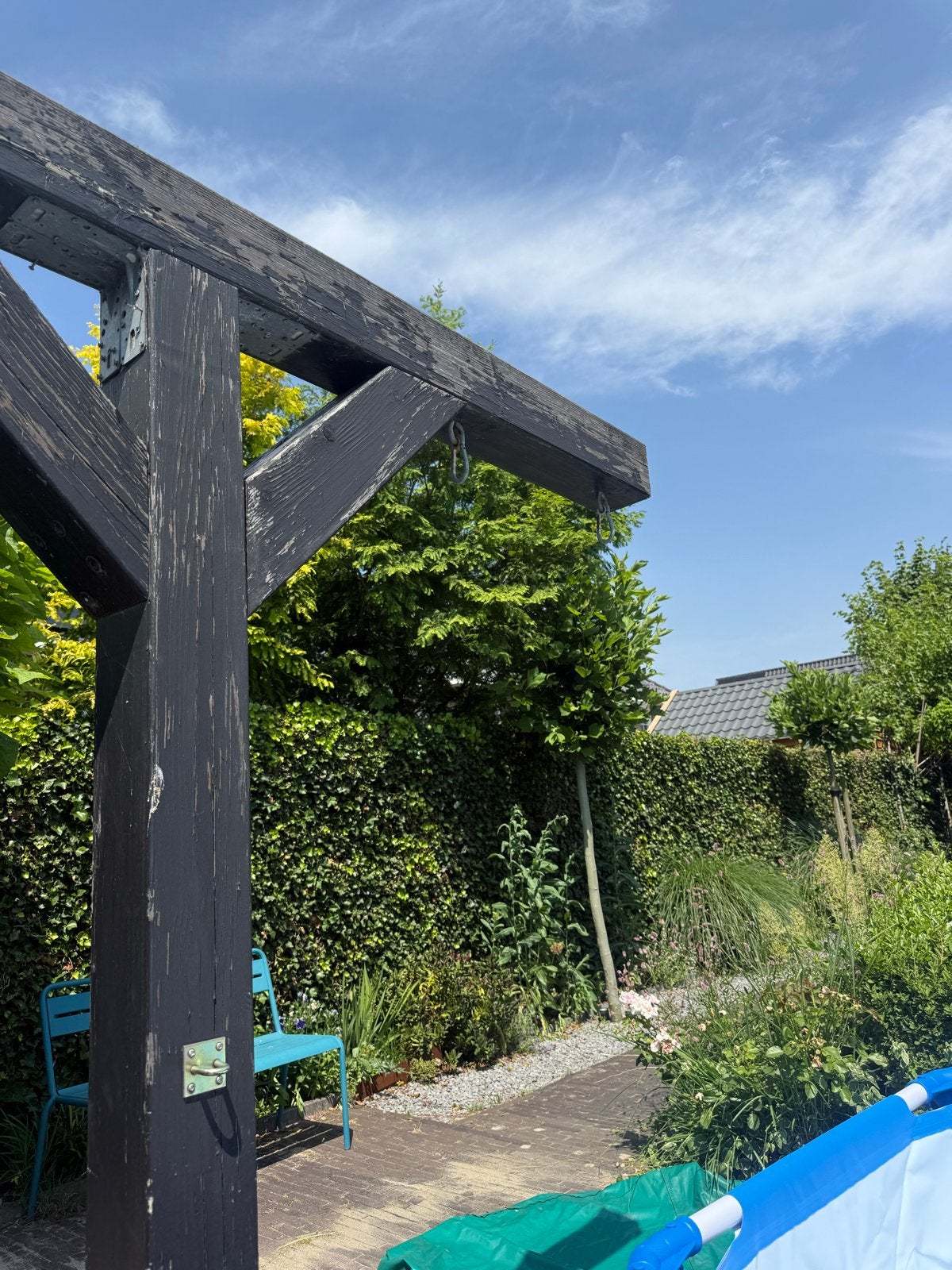 Schommel met horizontale en verticale balk, Ophalen, Gebruikt, Schommel