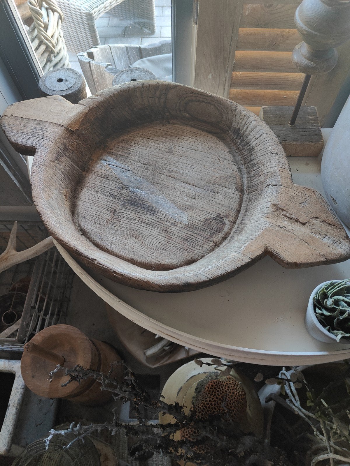 Nepalese houten schaal, Ophalen of Verzenden
