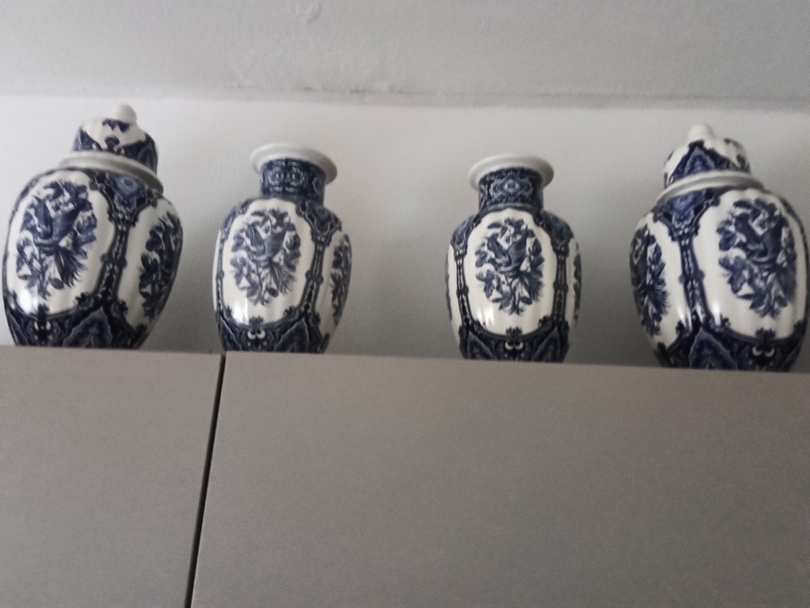 Set van9 Delfts Blauwe Vazen en Potten, Ophalen