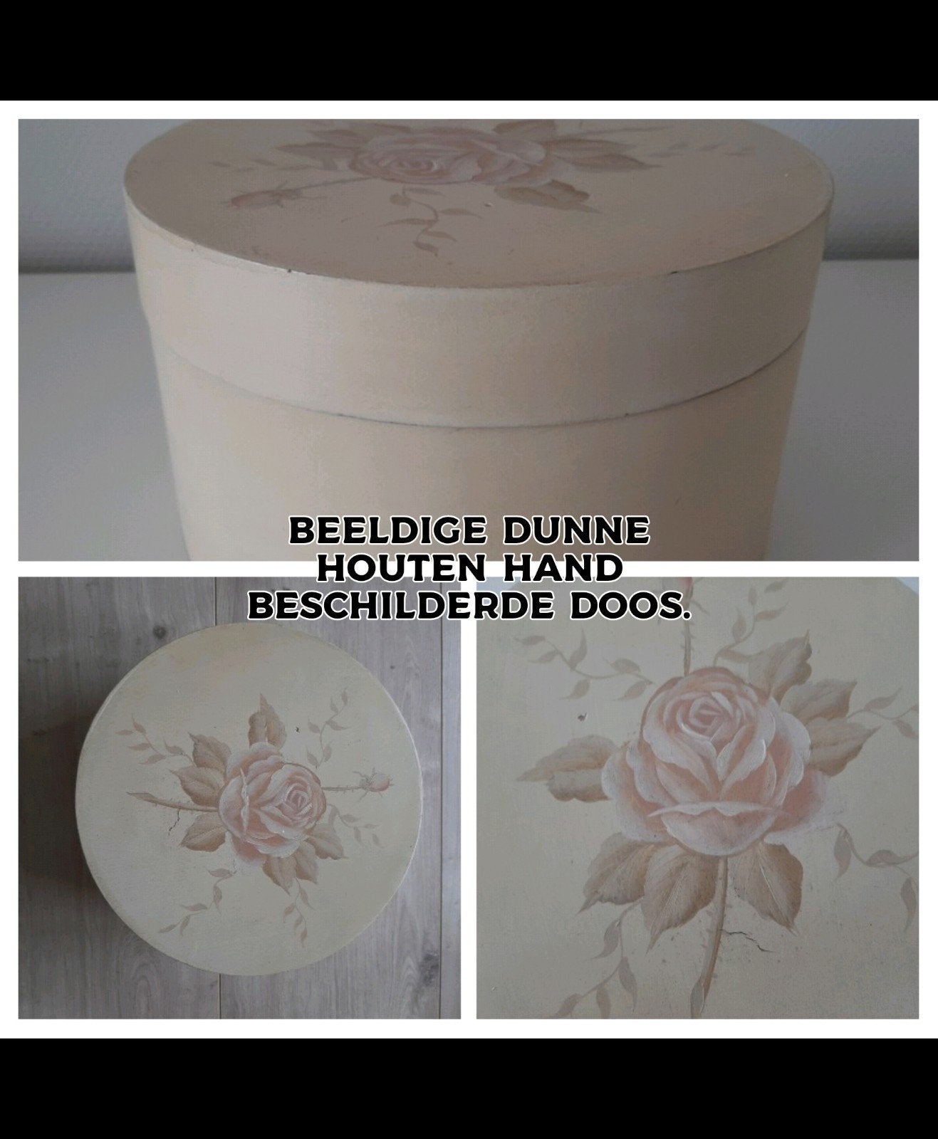 Hand Beschilderde doos in.pastel., Ophalen of Verzenden