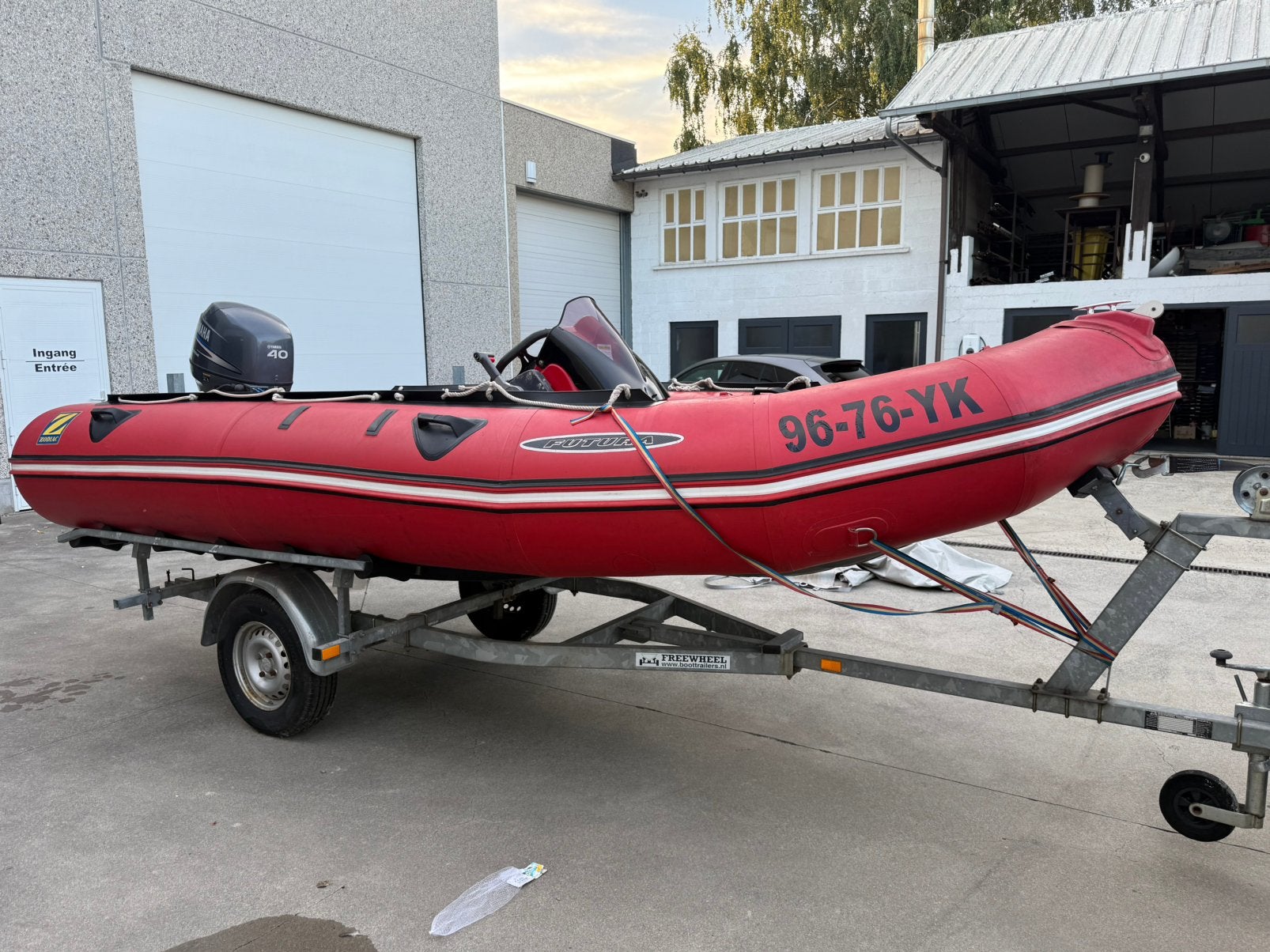 Zodiac MK3 Futura met Yamaha 40pk en trailer, Watersport en Boten, Rubberboten, Ophalen, Aluminium, Gebruikt, Anker