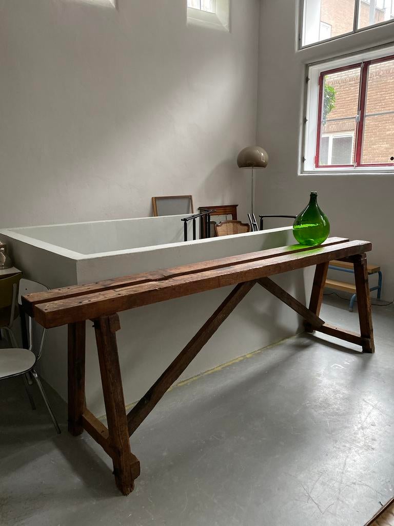 SALE: vintage, antieke, industrial side table, werktafel, Ophalen