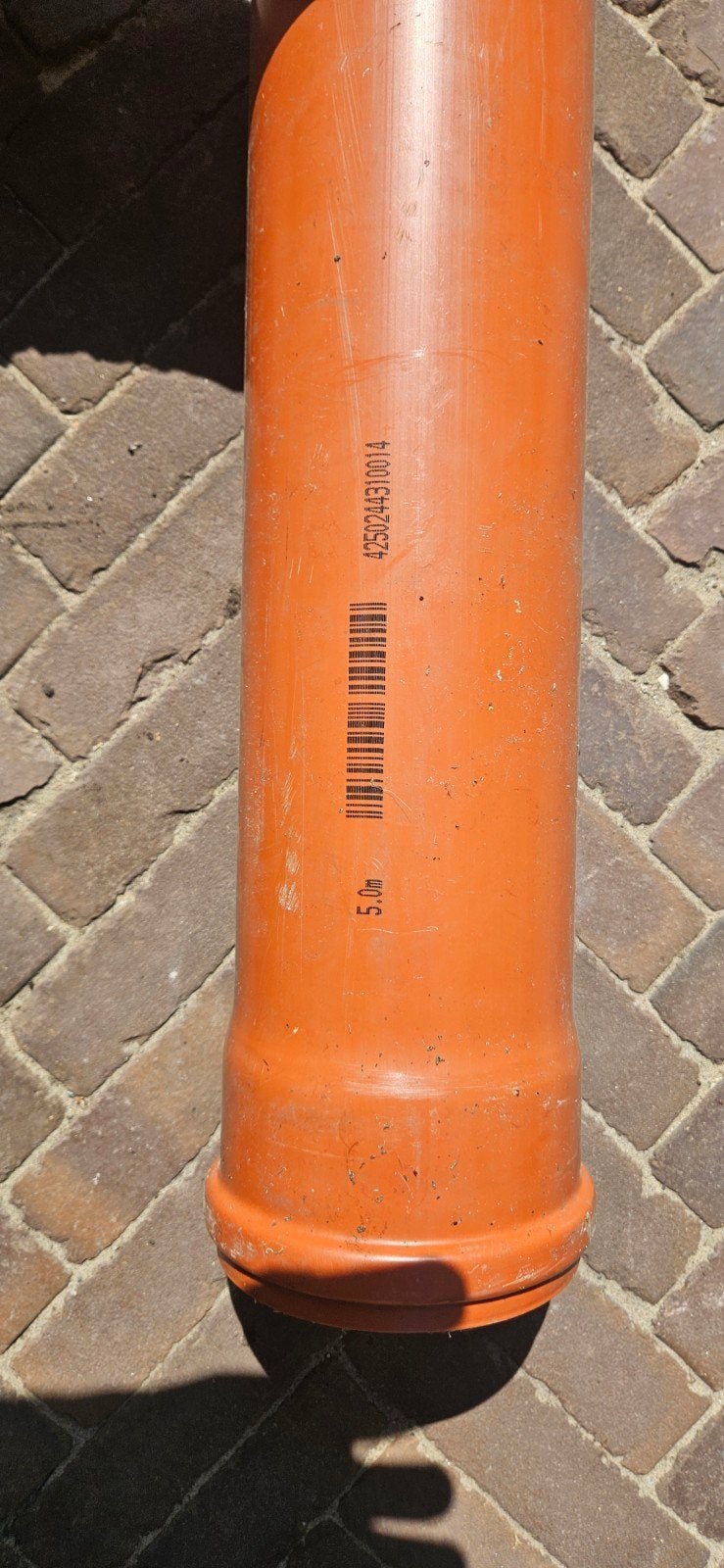5m rioolpijp 125mm SN8 manchet, Ophalen, Afvoer, Pvc, Nieuw