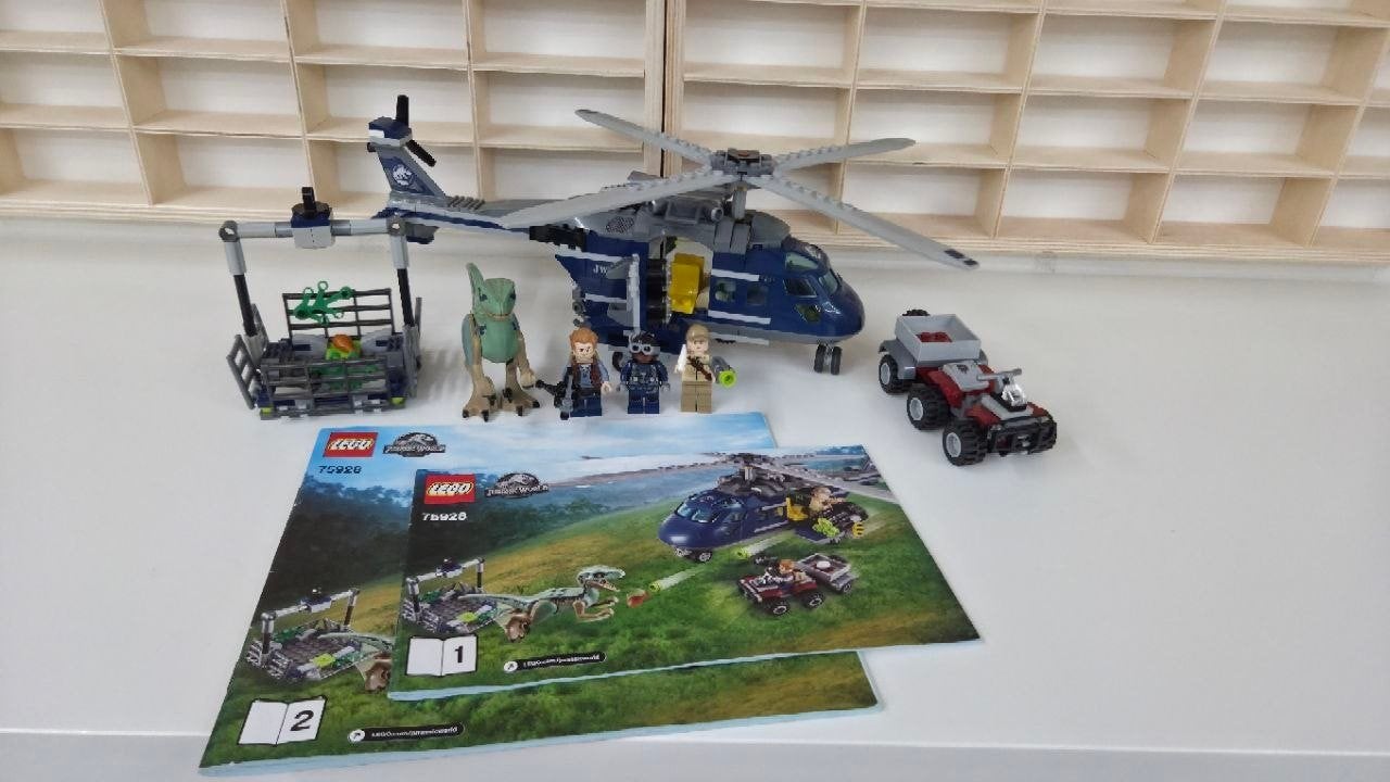 Lego Jurassic World 75928 blue's helicopter pursuit, Gebruikt, Jurassic World, Lego, Ophalen of Verzenden