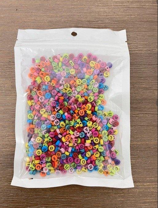 Grote zak rond multicolor alfabet kralen, Kraal, Nieuw, Ophalen of Verzenden, Nvt
