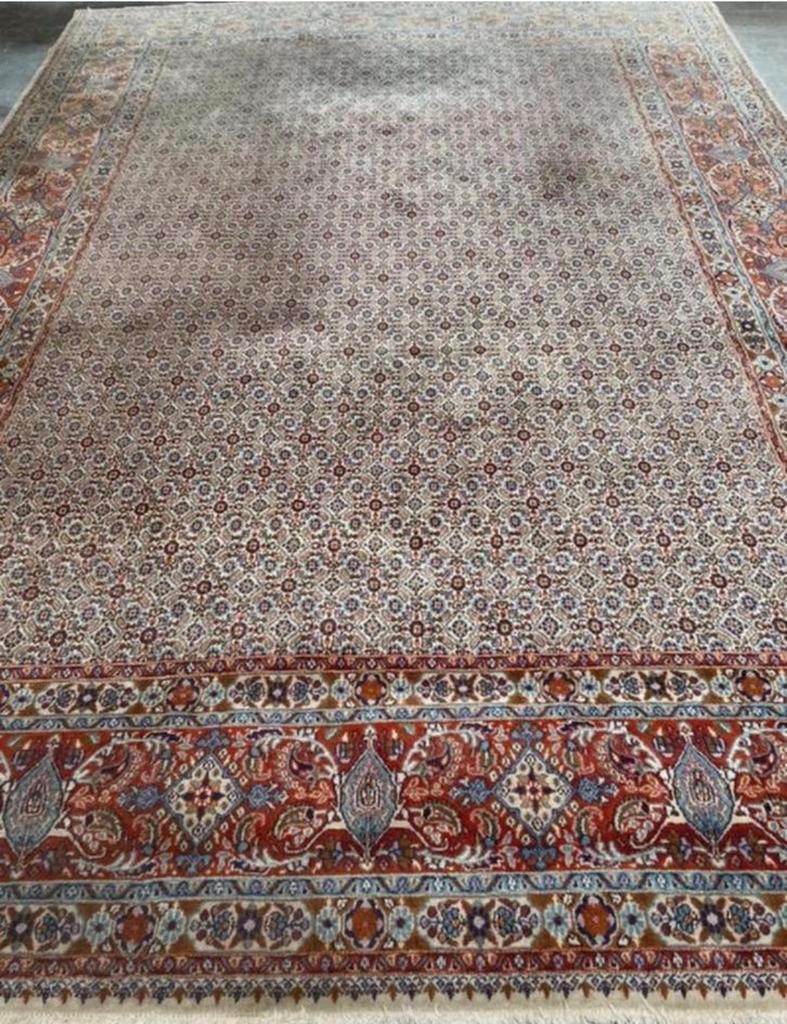 Handgeknoopt tapijt 243cm x 350cm orient perzich oosters wol, Blauw, 200 cm of meer, Ophalen of Verzenden, Zo goed als nieuw
