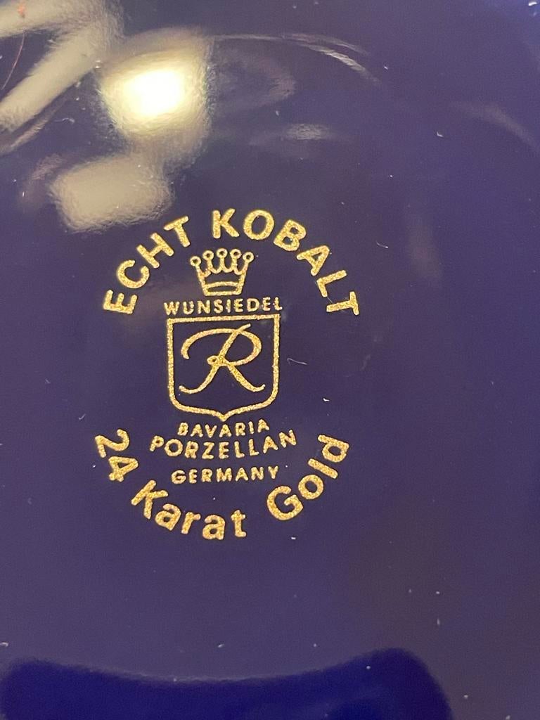 Exclusief Wunsiedel Kobalt Porseleinen Servies 24 Karaat Gou, Nieuw, Ophalen of Verzenden, Overige stijlen, Porselein