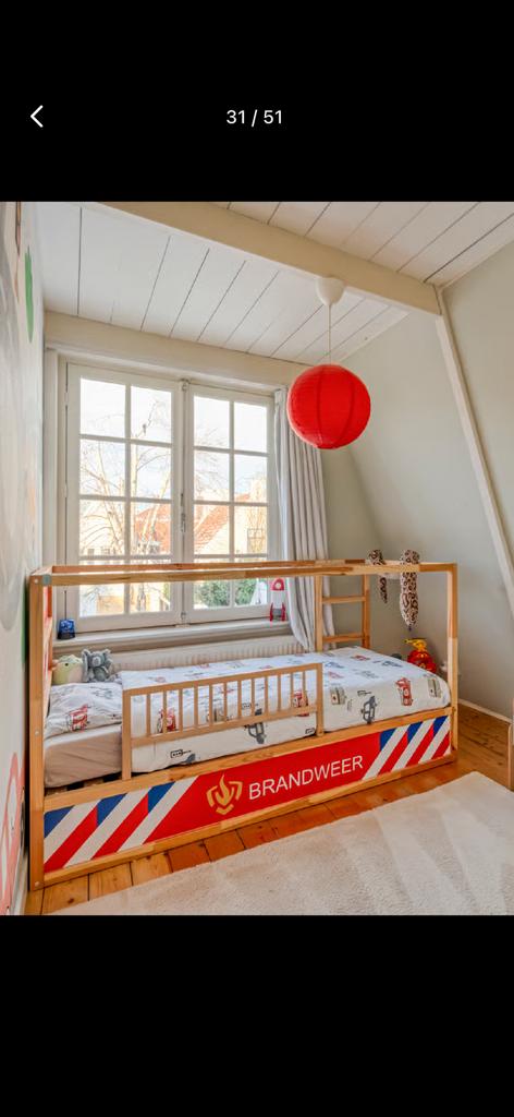 Brandweer bed van ikea, Ophalen, Tweepersoons, Zo goed als nieuw, Overige maten