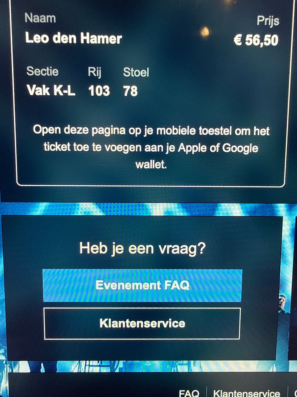 3 eerste rang zitplaatsen Racoon Groningen 26/9, Tickets en Kaartjes, Drie personen of meer