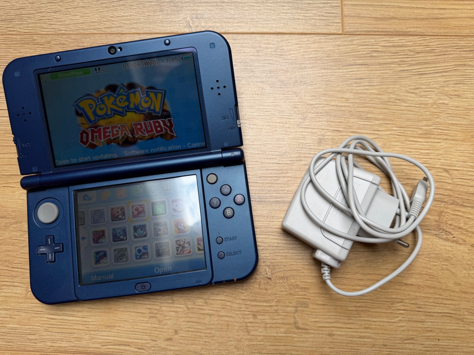 New Nintendo 3DS XL Blauw + spellen, Spelcomputers en Games, Spelcomputers | Nintendo 2DS en 3DS, Blauw, 3DS XL, Ophalen of Verzenden