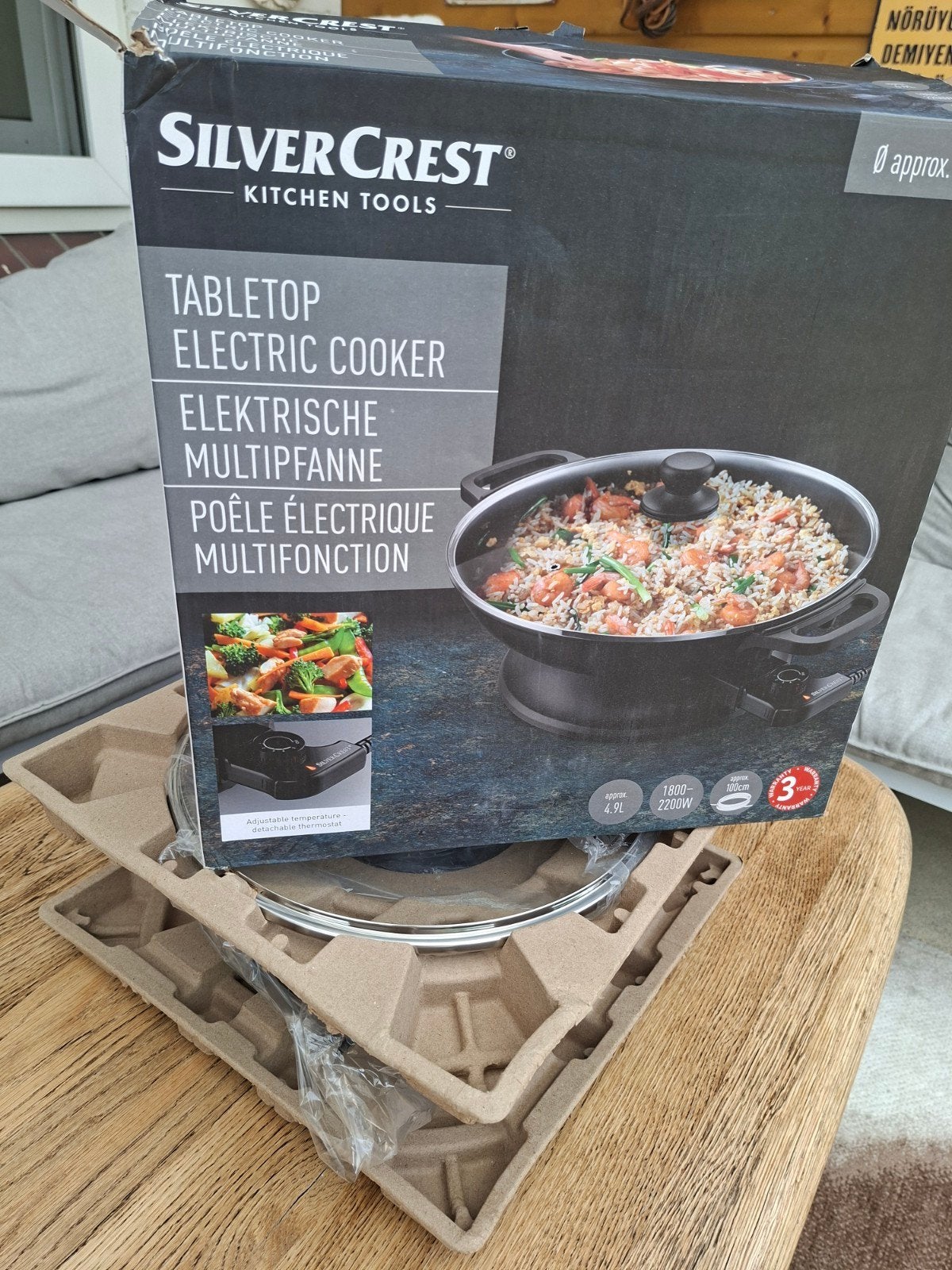 Elektrische wok Pan van Silver Crest nieuw !!!, Ophalen, Nieuw, Overige materialen, Wok