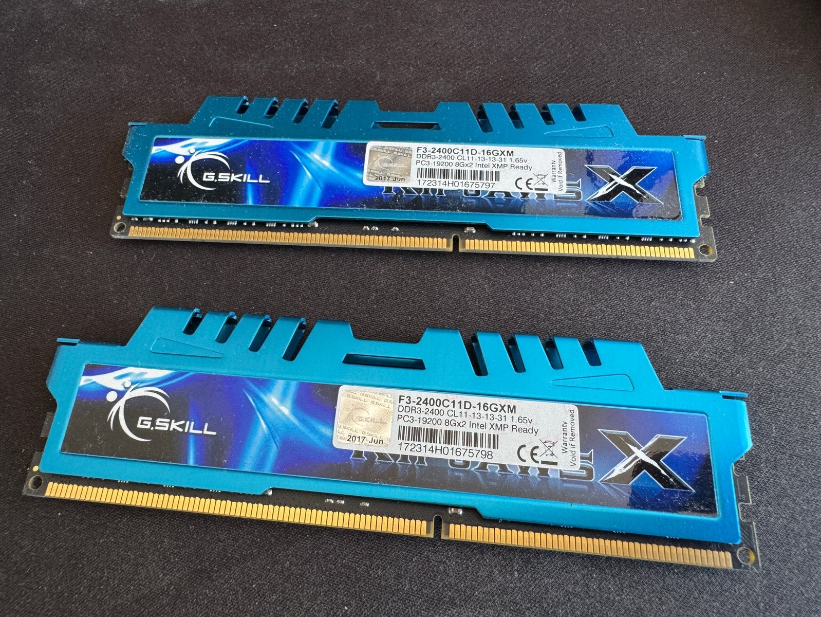 G.Skill Ripjaws X 16GB (2x8GB) DDR3-2400 CL11, Computers en Software, RAM geheugen, DDR3, Ophalen of Verzenden, Zo goed als nieuw