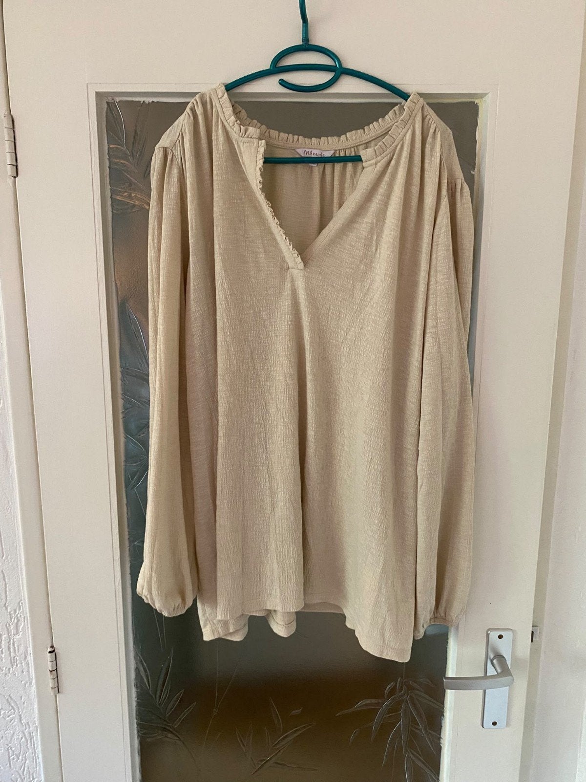 crème top met ruches maat xl ms mode, Kleding | Dames, Beige, Maat 46/48 (XL) of groter, Ophalen of Verzenden, Zo goed als nieuw