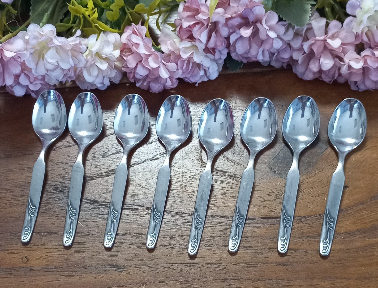 Set van 8 tapas/borrellepeltjes, "krullen", Amefa, Ophalen of Verzenden, Gebruikt, Rvs of Chroom