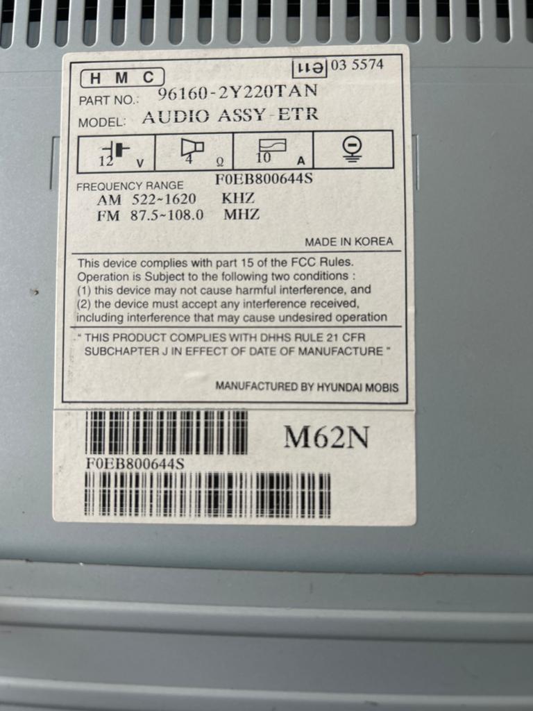 Hyundai Mobis Audio Systeem - 96160-2Y220TAN, Auto diversen, Autoradio's, Zo goed als nieuw, Ophalen