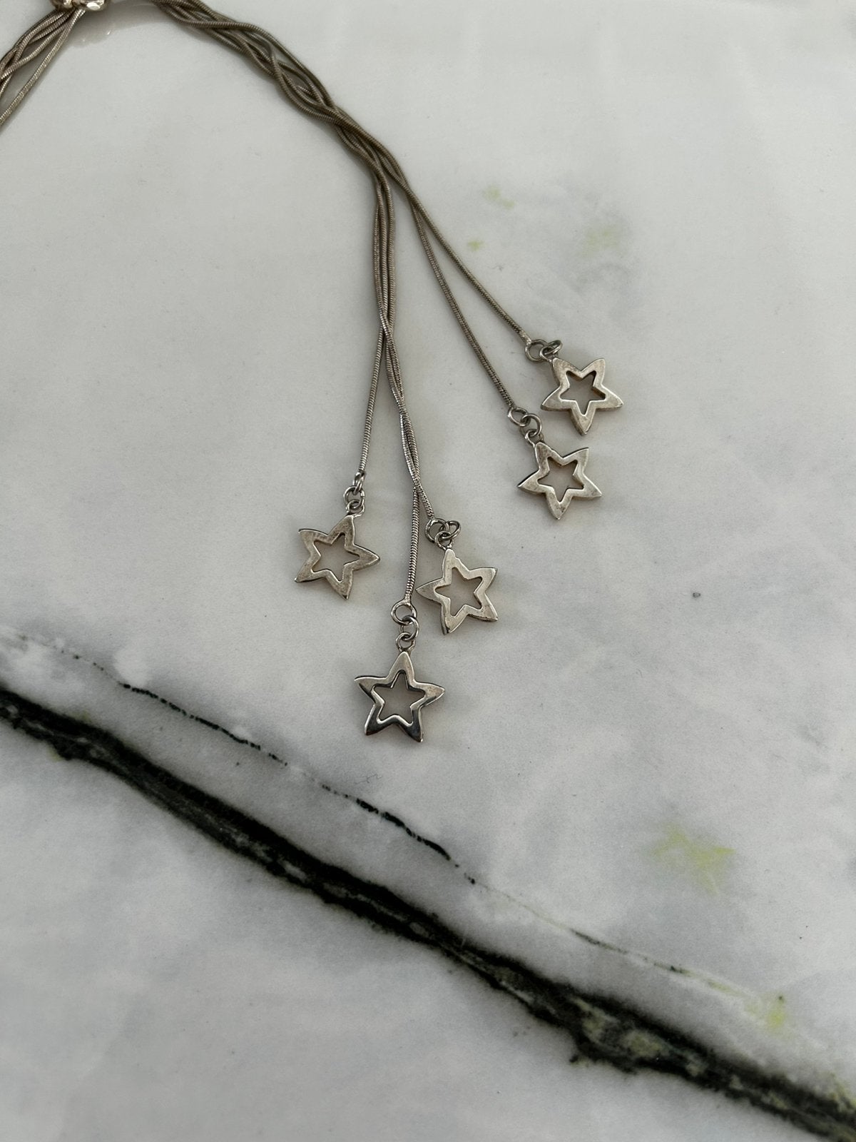 Setje verstelbare ketting en armband zilver met ster ster, Ophalen of Verzenden, Zo goed als nieuw, Zilver, Met bedels of kralen