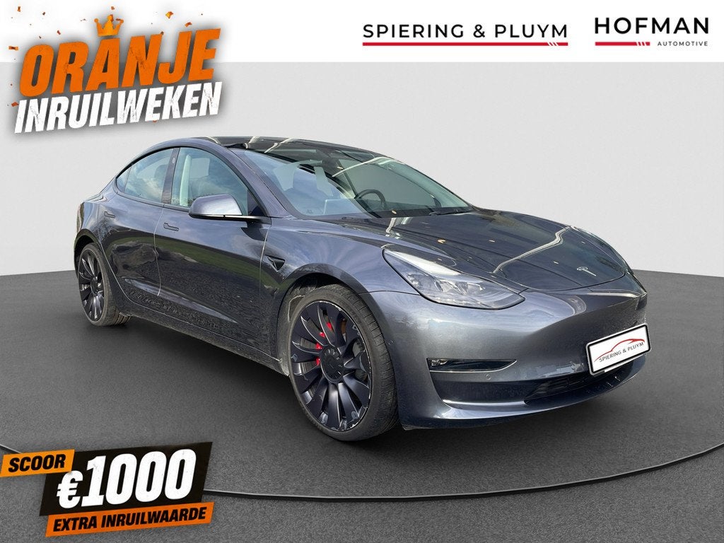Tesla Model 3 Performance AWD 75 kWh SOH 95% | Pano | Stoelv, Auto's, Tesla, Automaat, Gebruikt, Vierwielaandrijving, Stoelverwarming