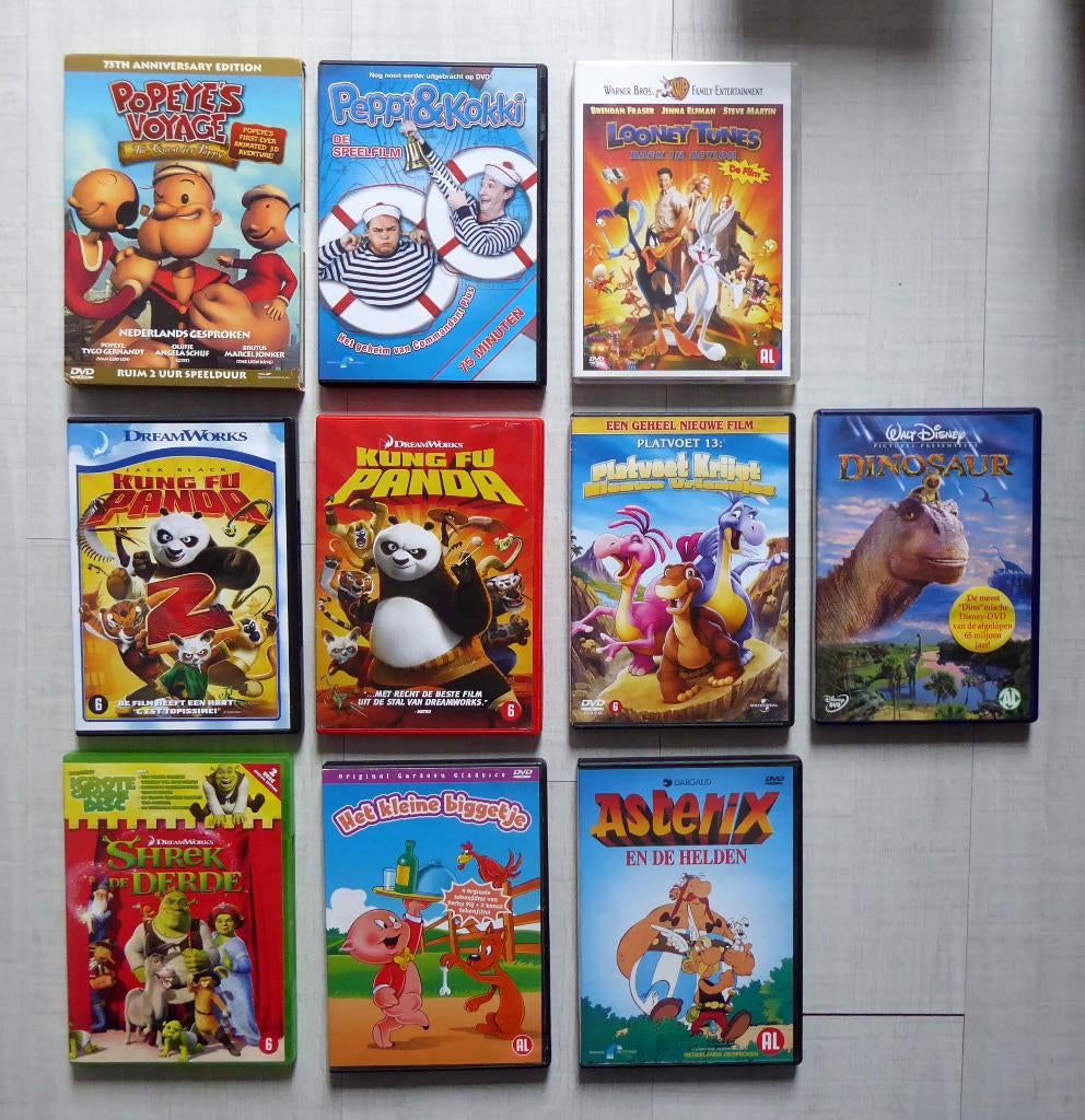 10 animatie dvd's kinderen, Tekenfilm, Alle leeftijden, Overige soorten, Ophalen of Verzenden