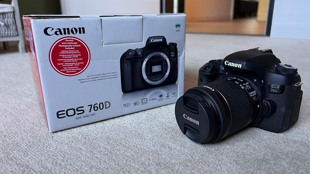 Canon EOS 760D spiegelreflexcamera met kitlens, Audio, Tv en Foto, Fotocamera's Digitaal, Spiegelreflex, Canon, Ophalen of Verzenden