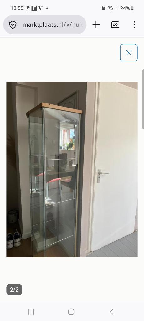 IKEA vitrinekast, Ophalen, Met plank(en), 50 tot 100 cm, 150 tot 200 cm